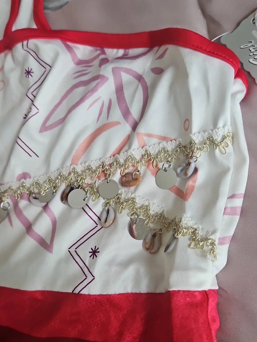 Halloween Costume Kids Moana  Disney Girl Or Boy Size 8/10 Red White